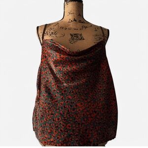 Red and Black Leopard Print Top